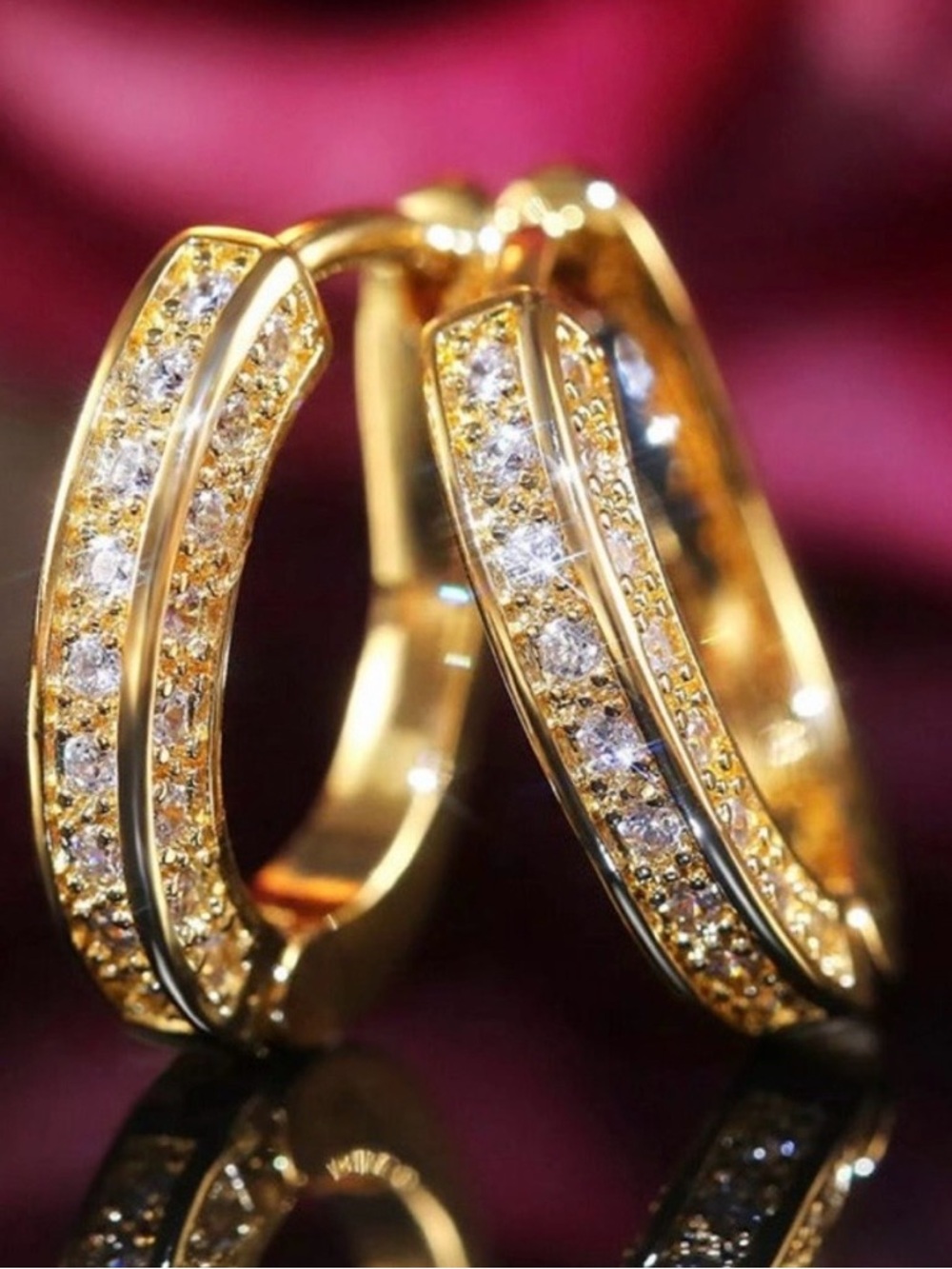 18K Yellow Gold 2ct Diamond Womens Earrings Ladies Fine Formal Hoop Jewelry 2 ct
